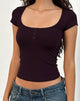 Immagine di Vibian Top a maniche corte in Oxblood