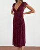 Immagine di Vilinia Midi Dress in Botanical Flower Maroon