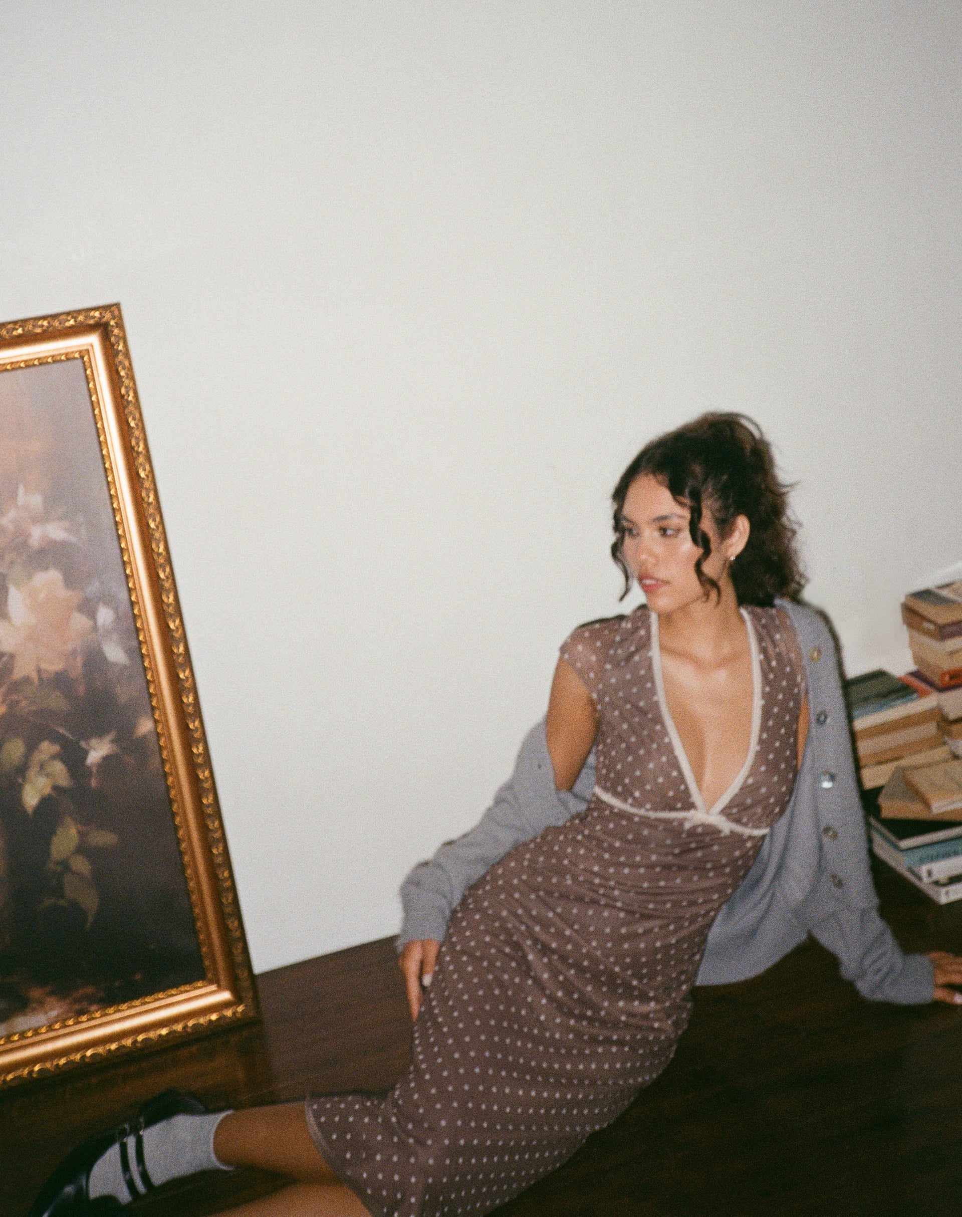 Immagine di Vilinia Midi Dress in Basic Polka Brown