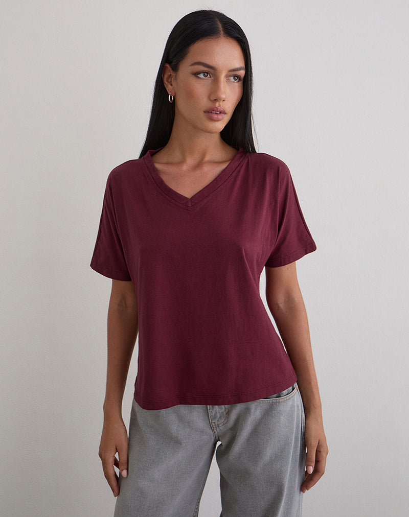 Immagine di Viman Top in Jersey Maroon