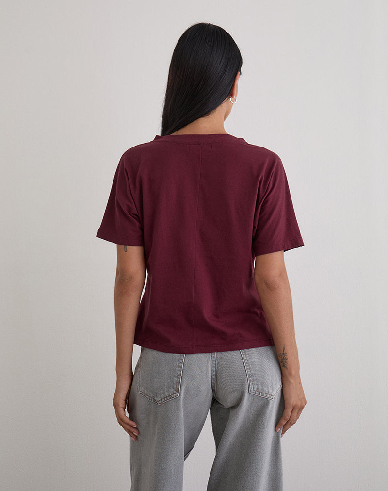 Immagine di Viman Top in Jersey Maroon