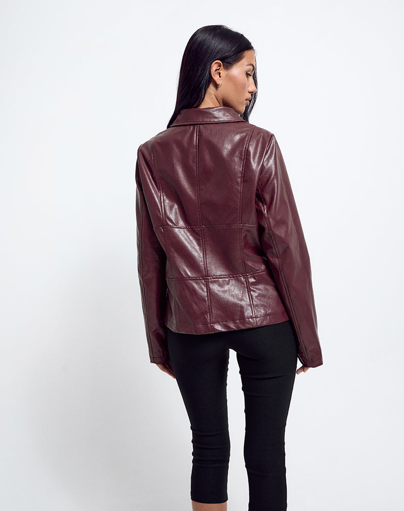 Immagine della giacca Vincent Fitted in PU Borgogna