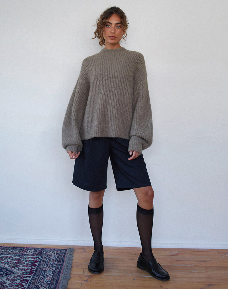 Immagine di Viola - Maglia oversize in oliva chiara