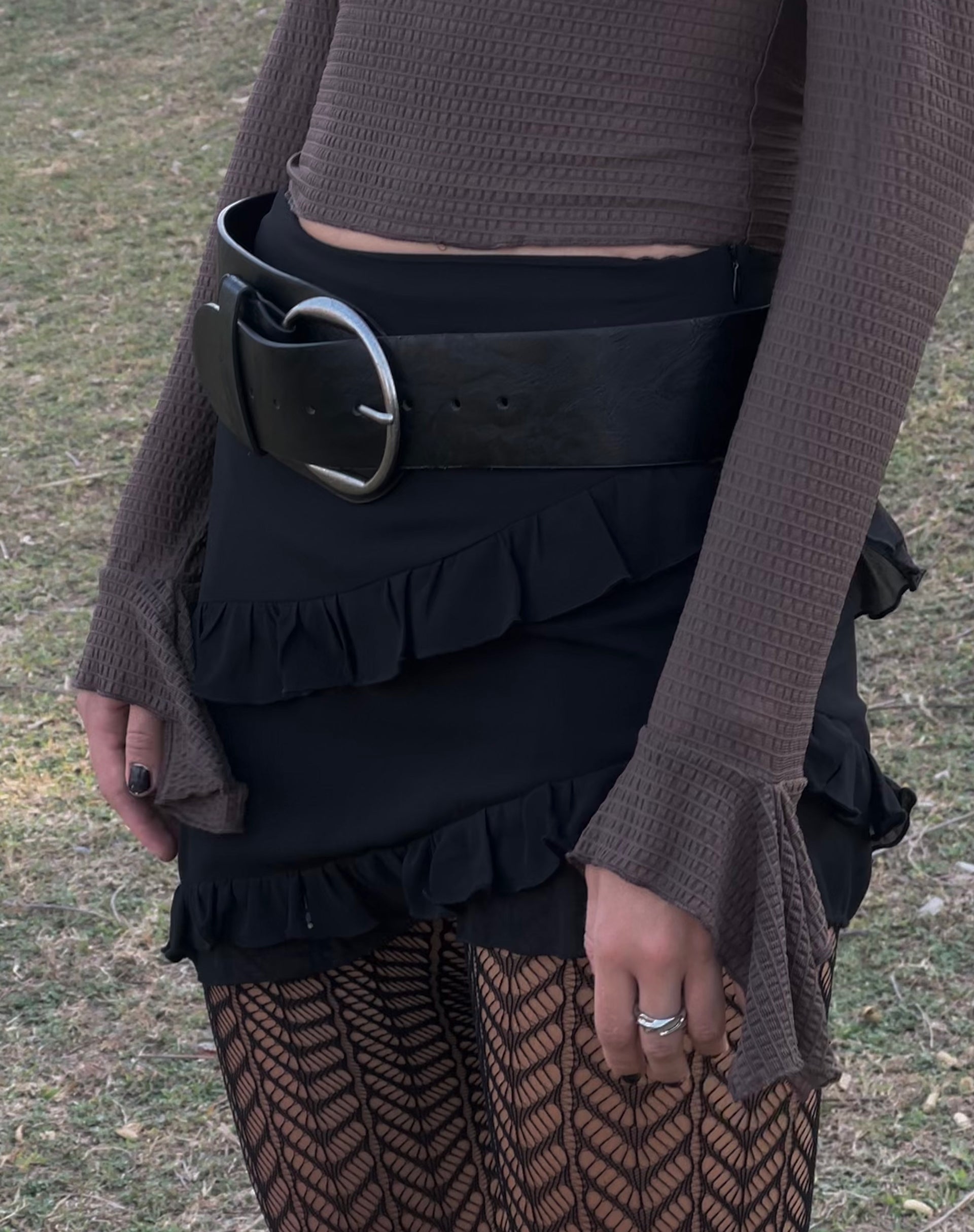 Immagine di Malinna Minigonna con volant in chiffon nero