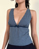 Immagine di Vishata Top in Mini Gingham Blu Scuro