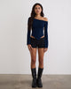 Immagine di Wakana Asymmetric Long Sleeve Top in Navy