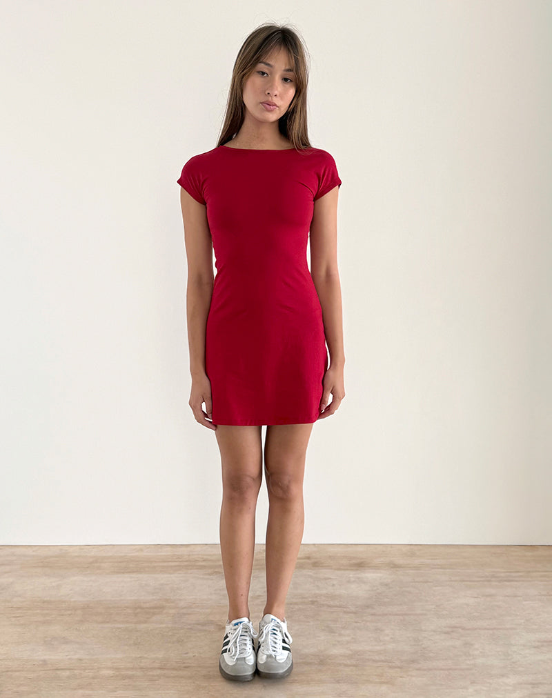 Immagine di Wangi Mini Abito senza schienale in Rosso Adrenalina