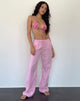 Immagine di Wasic Pantalone di lino a gamba larga in rosa fenicottero