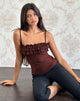 Immagine di Wendy Ruffle Cami Top in Argyle Mesh Brown