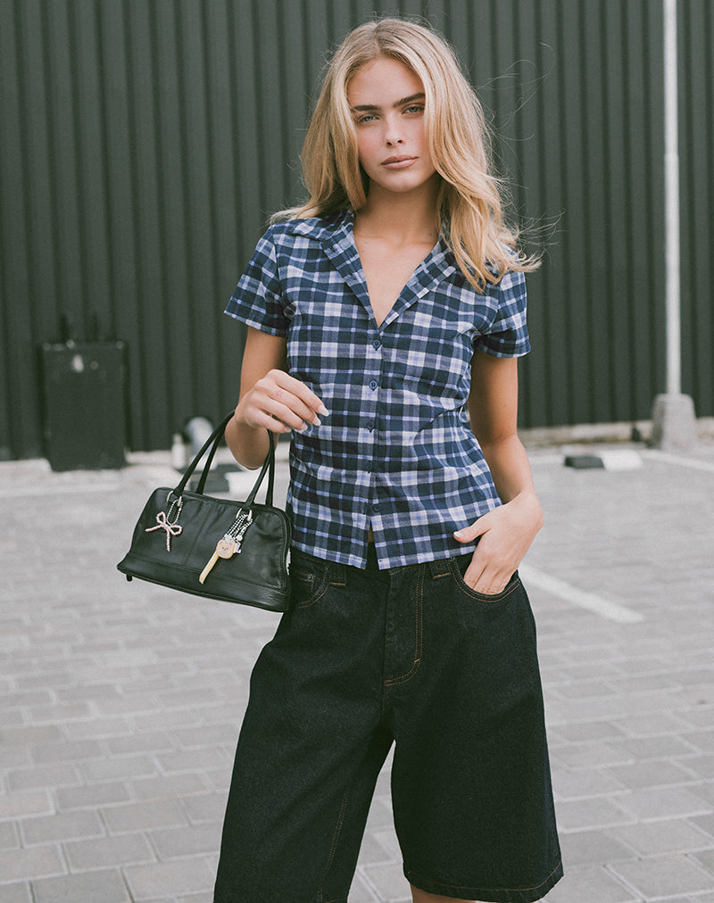 Camicia Wilman in tartan blu scuro