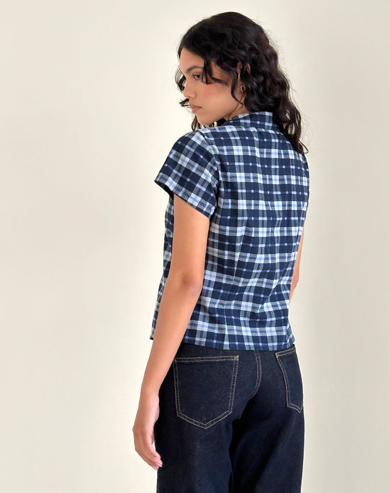 Immagine della camicia Wilman in tartan blu scuro