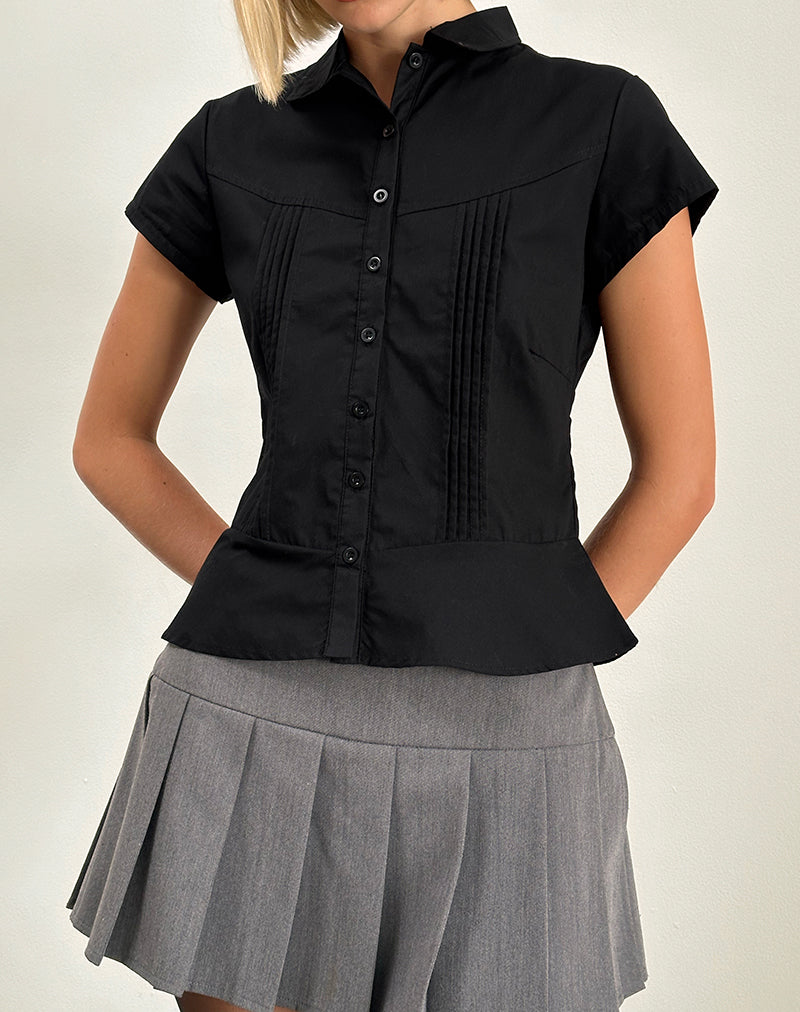 Camicetta Wilmot in popeline nero
