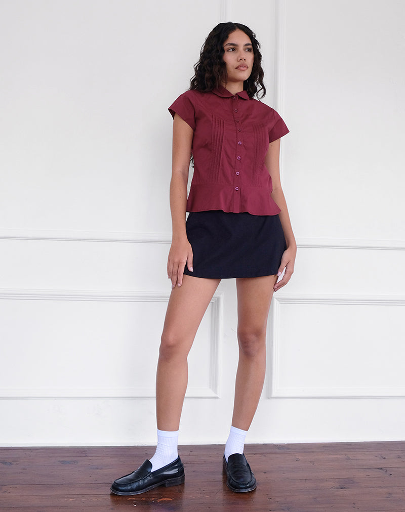 Immagine della blusa Wilmot in popeline bordeaux