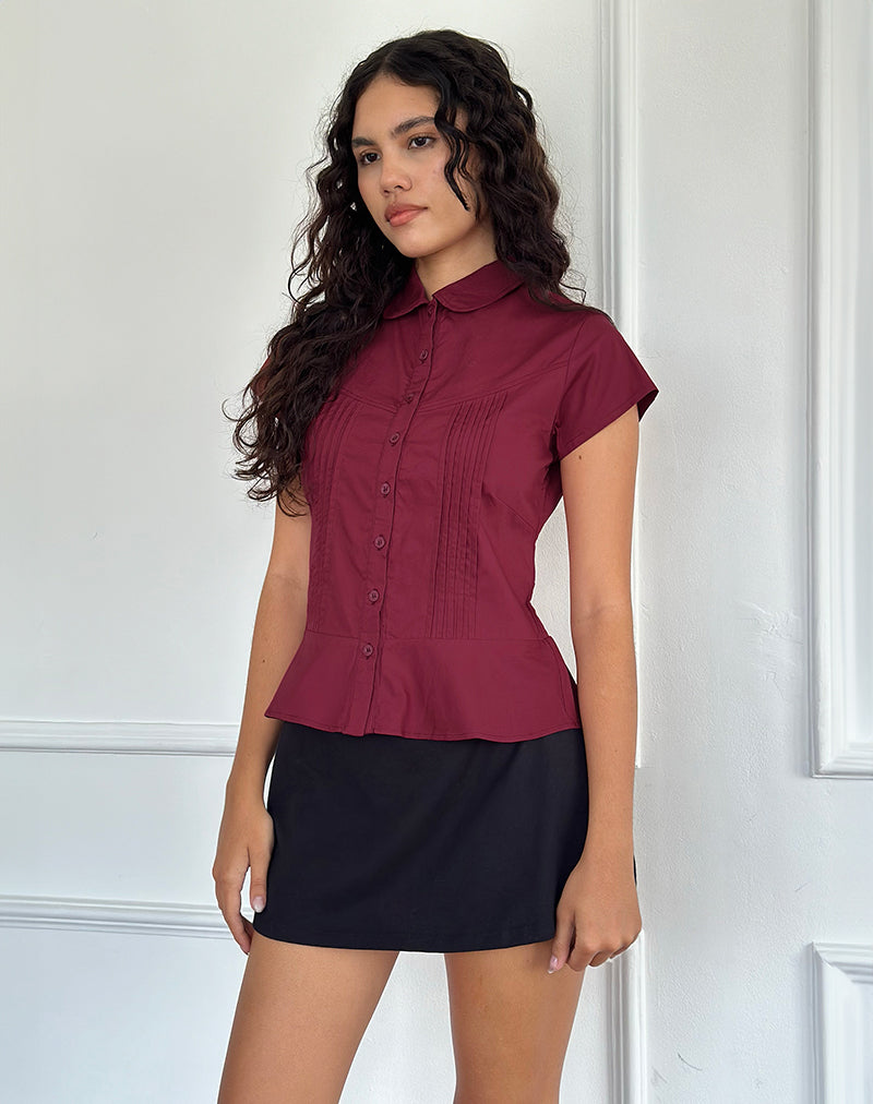 Camicetta Wilmot in popeline bordeaux