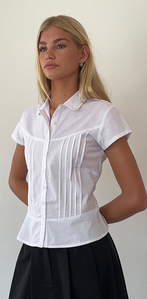 Immagine della blusa Wilmot in popeline bianco