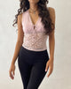 Immagine di Winifred Lace Slinky Mix Top in Pink Lotus