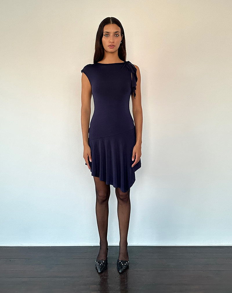 Immagine di Winslow - Mini abito asimmetrico con balze - Navy