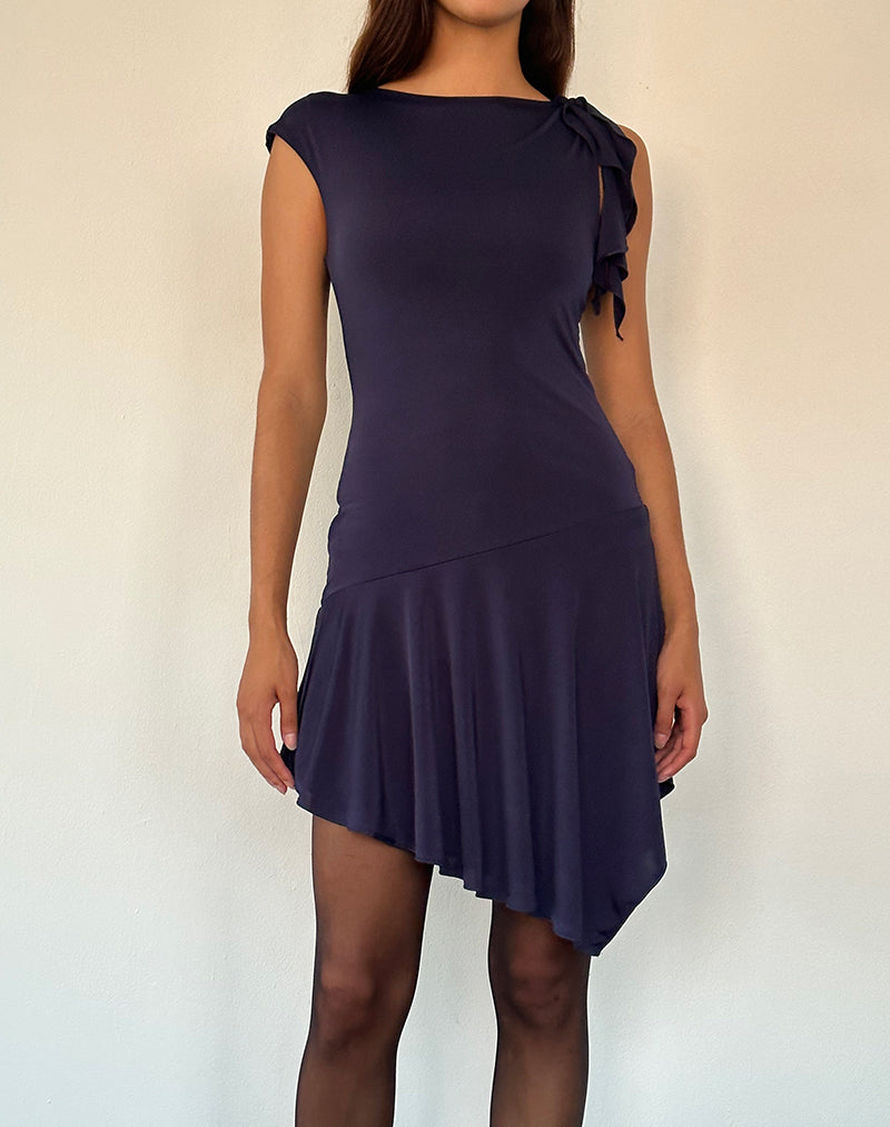 Immagine di Winslow - Mini abito asimmetrico con balze - Navy