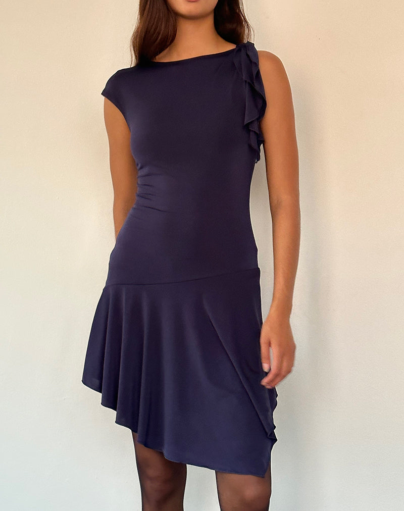 Immagine di Winslow - Mini abito asimmetrico con balze - Navy