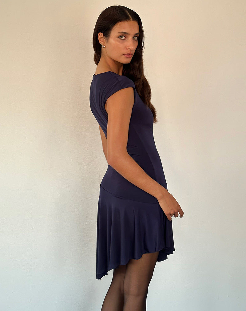 Immagine di Winslow - Mini abito asimmetrico con balze - Navy