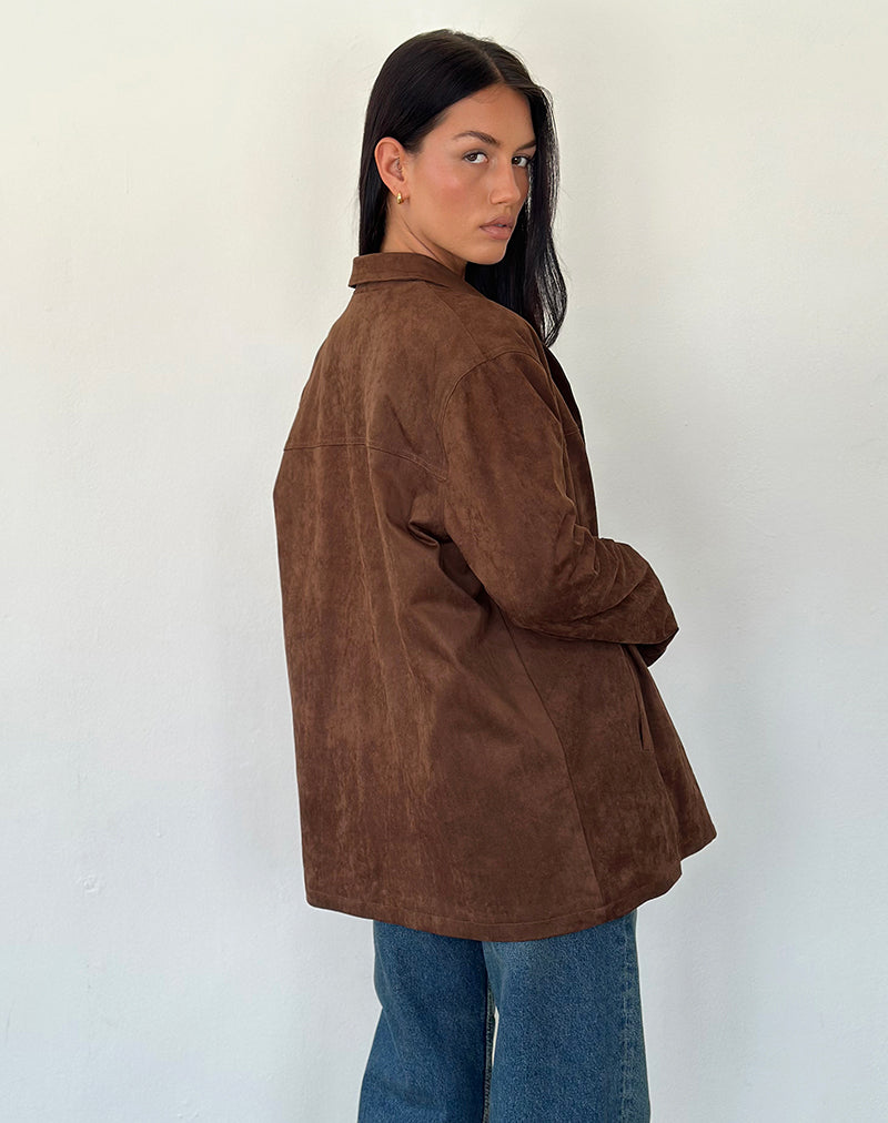 Giacca Wita in pelle scamosciata marrone