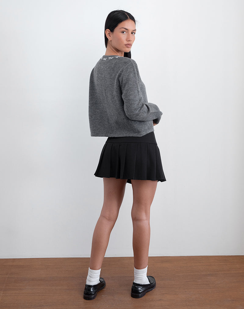 Immagine di Wunara Cardi in grigio con fiocchi avorio