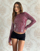 Immagine di Xarjo Top senza schienale in paillettes chiare Maroon