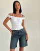 Immagine di Xavan Bardot Tie Shoulder Top in bianco