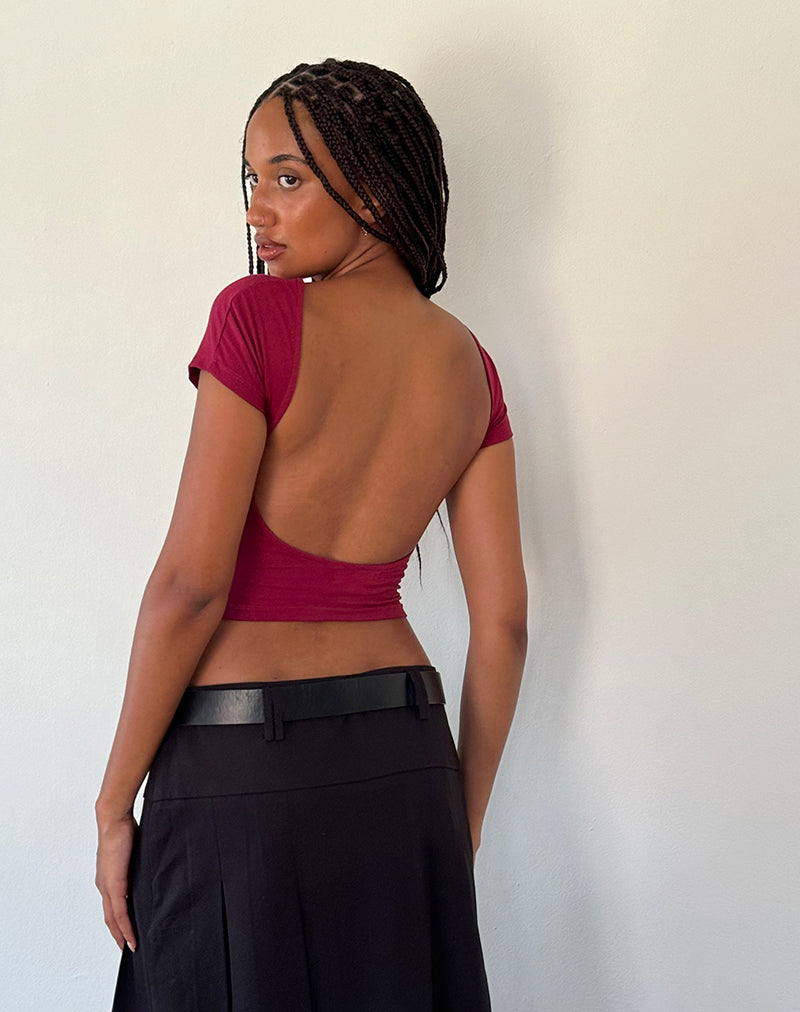 Immagine di Xiwang Crop Top in Borgogna