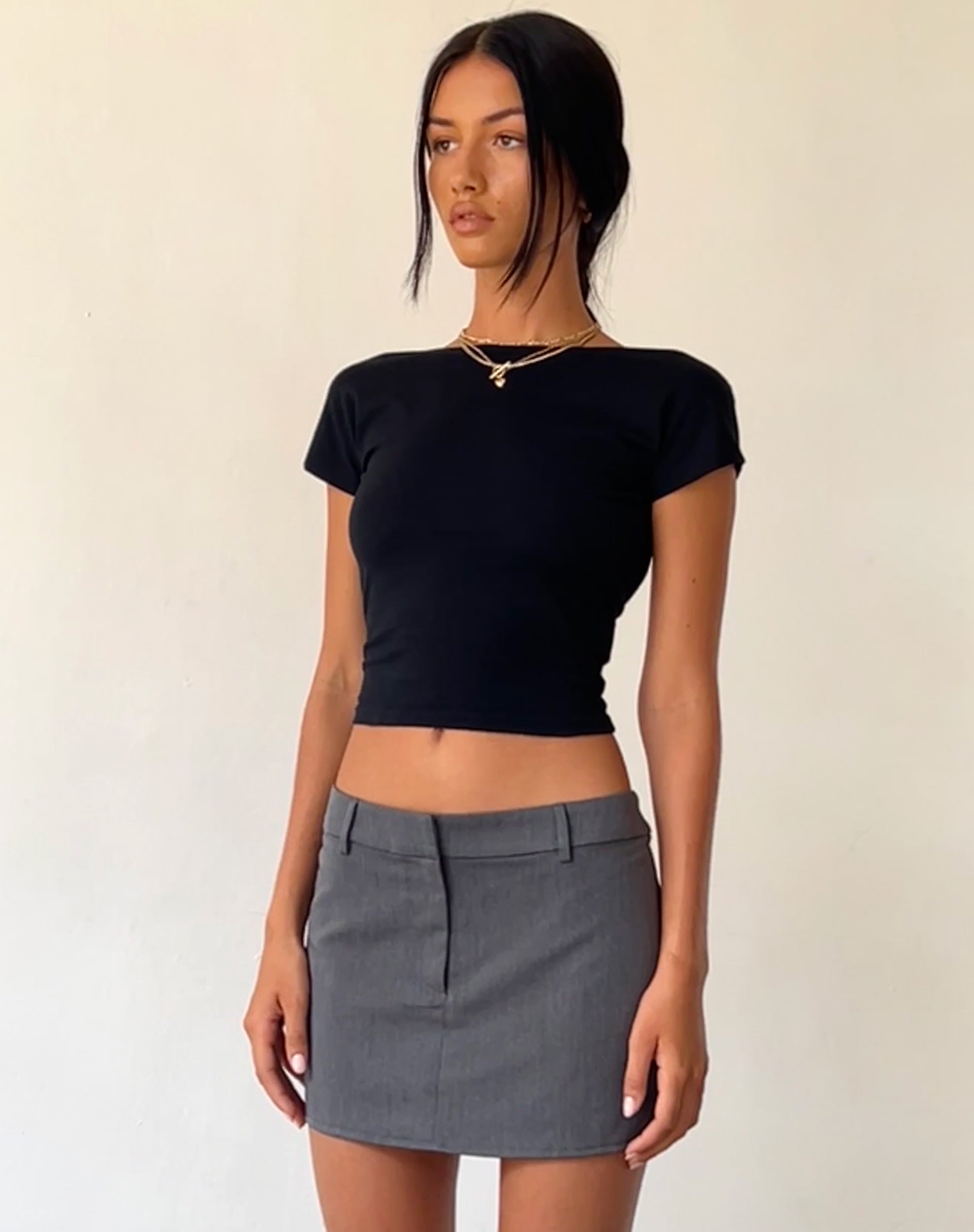 Immagine di Sukra Mini Tailored Skirt in Charcoal