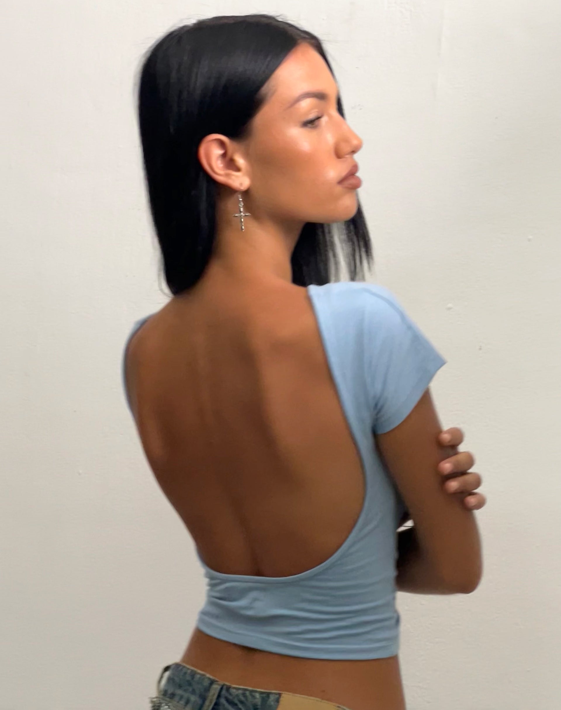Immagine di Xiwang Crop Top in blu Nantucket