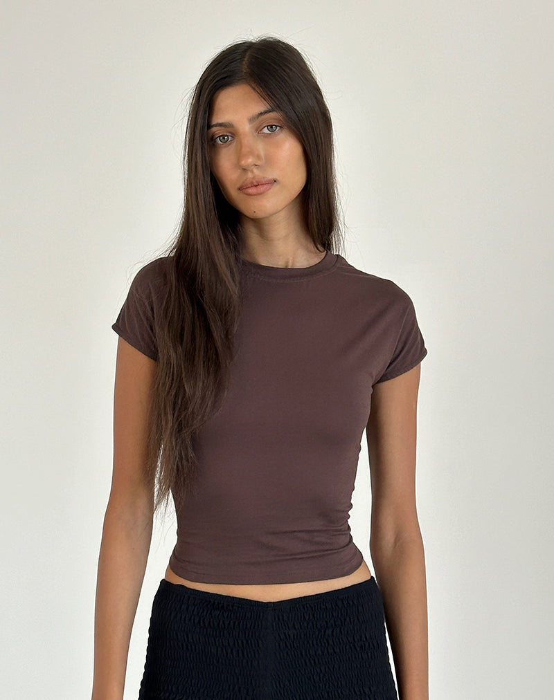 Xiwon Bow Back Top in mogano profondo