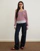Immagine di Yacin - Top a righe grigio e bordeaux