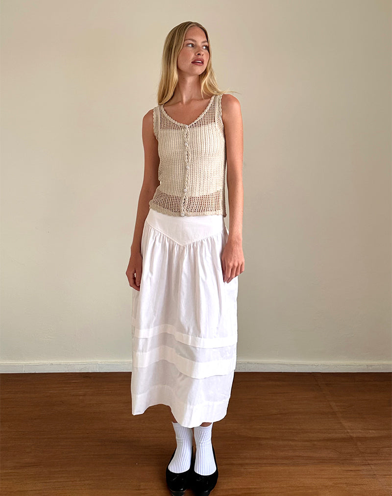 Immagine di Yamile Gilet in maglia a trama aperta Oat