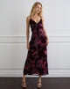 Immagine di Yamira Maxi Dress in Floral Devore Burgundy