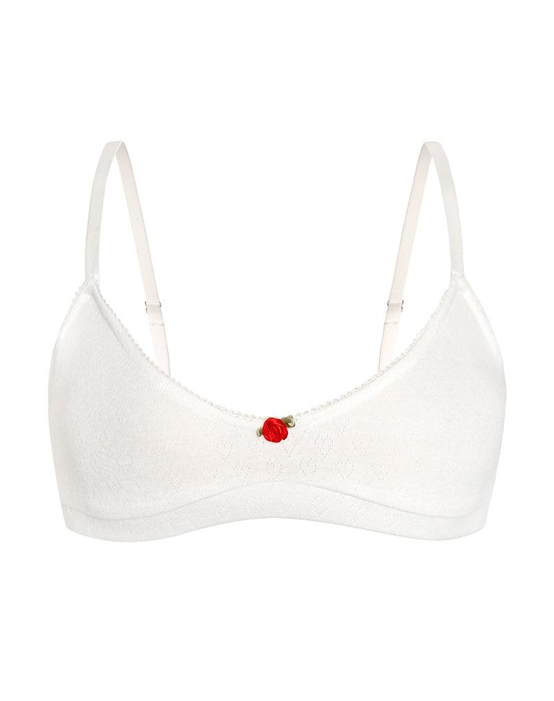 Immagine del reggiseno Yanas in Pointelle Avorio con bordo a balze