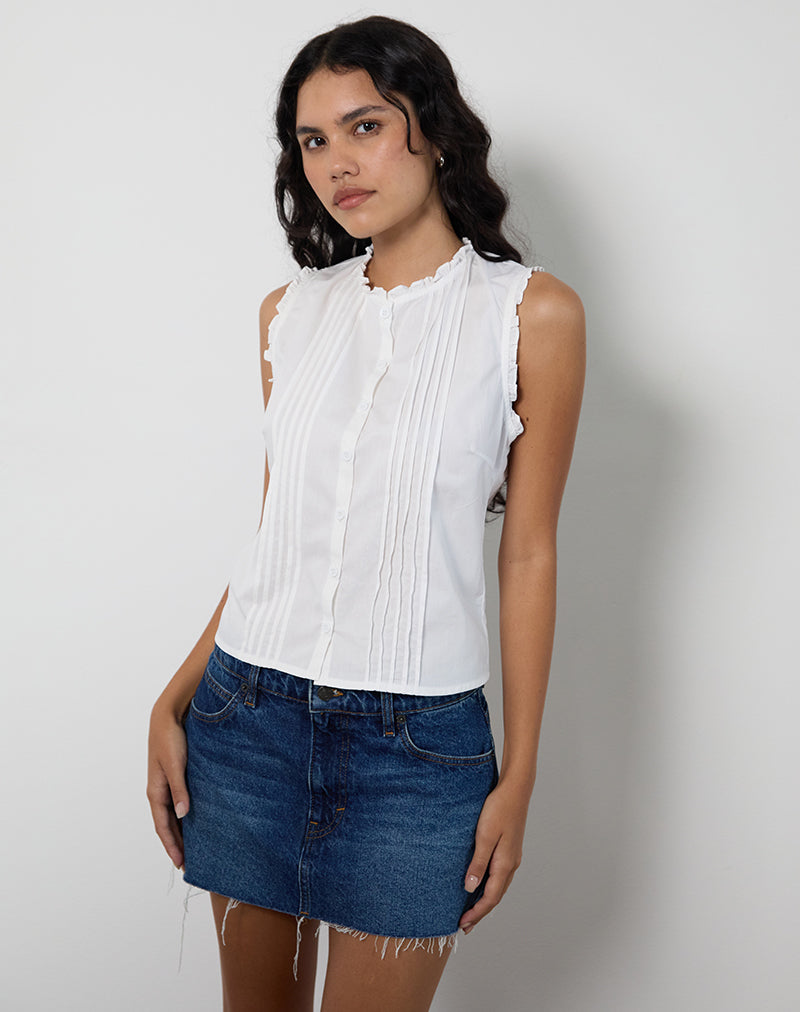 Immagine della blusa Yara in popeline bianco