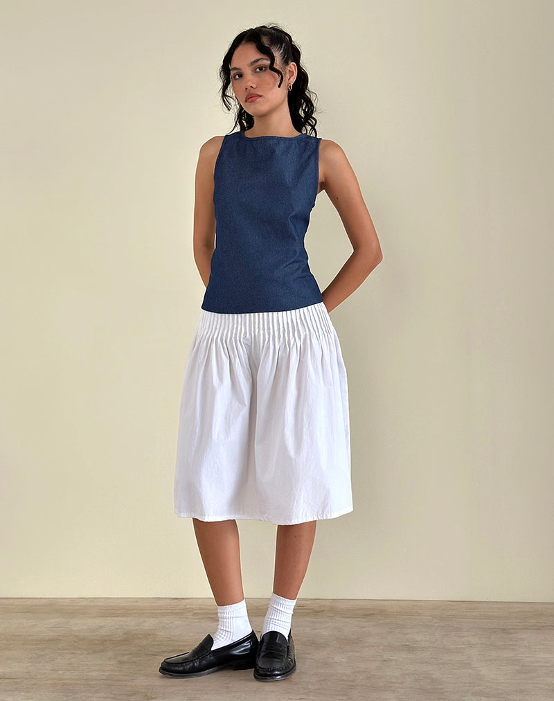 Immagine di Yashia Tie Top in Denim Chambray Indigo