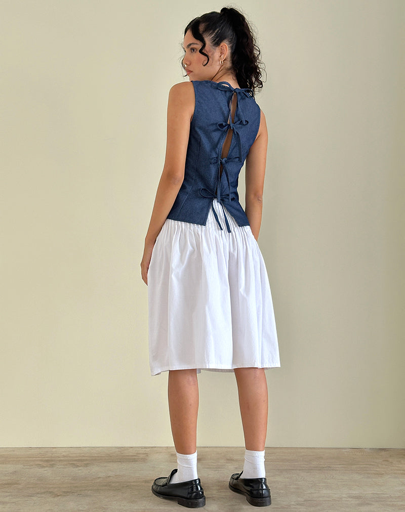 Immagine di Yashia Tie Top in Denim Chambray Indigo