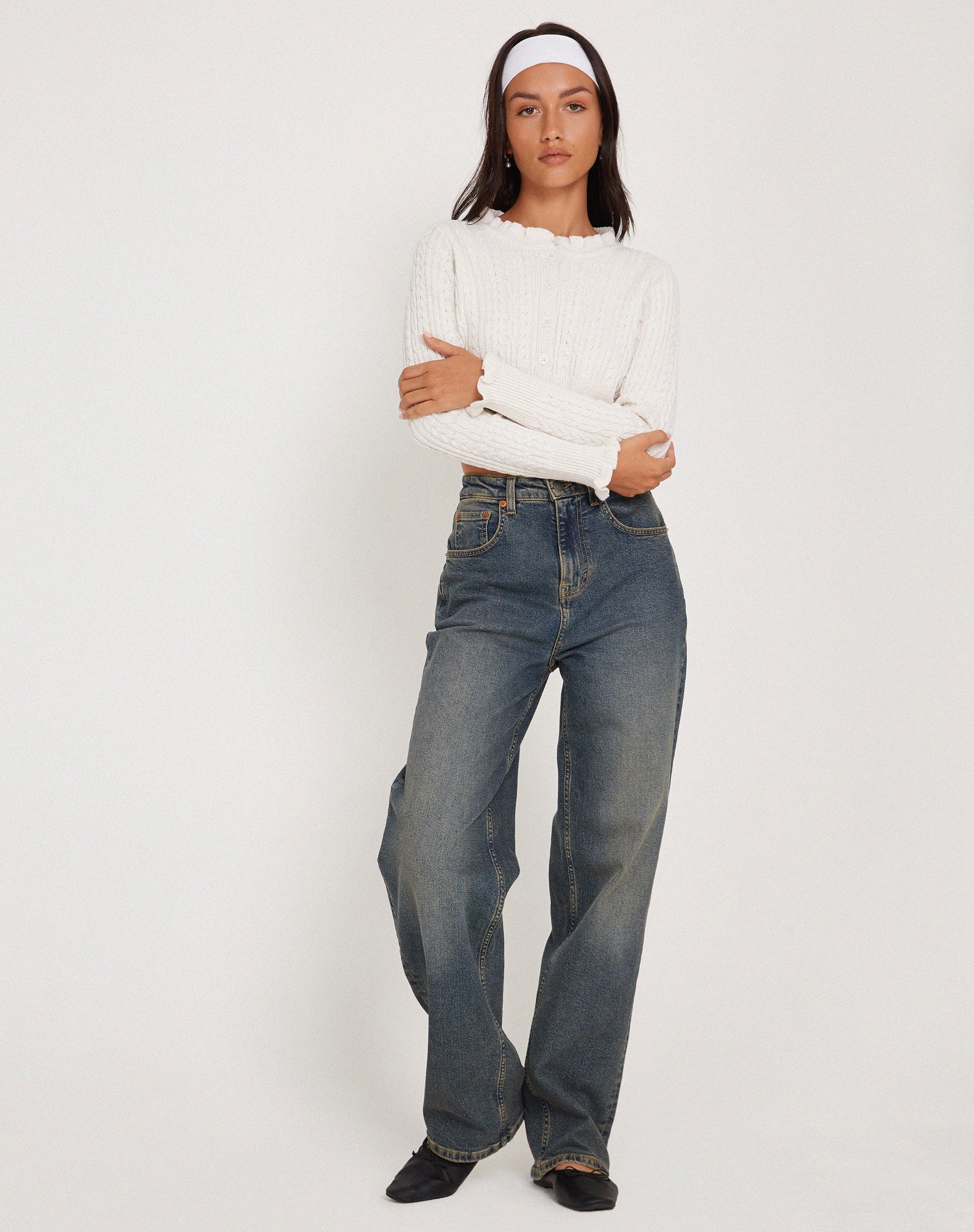 Immagine di Yasona Button Up Cardi in Avorio