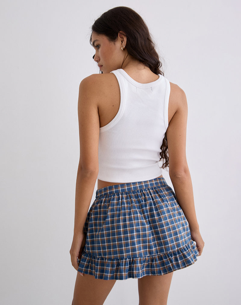 Immagine di Yasumi Mini Gonna in Tartan Medio Blu