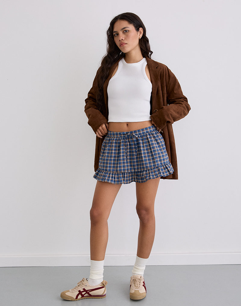 Immagine di Yasumi Mini Gonna in Tartan Medio Blu