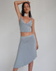 Immagine di Drew - Gonna midi asimmetrica in grigio lucido