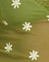  Ricamo margherita verde muschio crema
