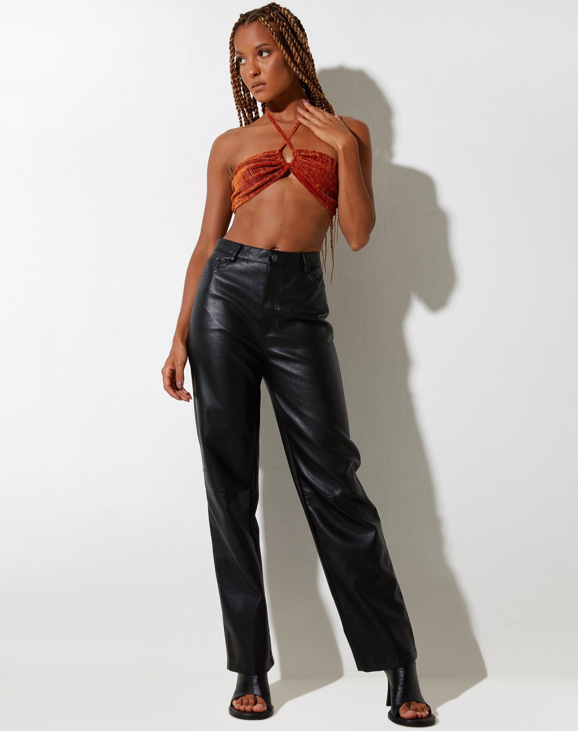 IMMAGINE DI Yessa Crop Top in velluto ruggine