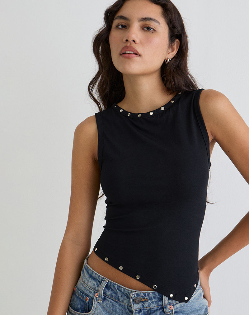 Immagine di Yetta Gilet con doppia borchia in nero