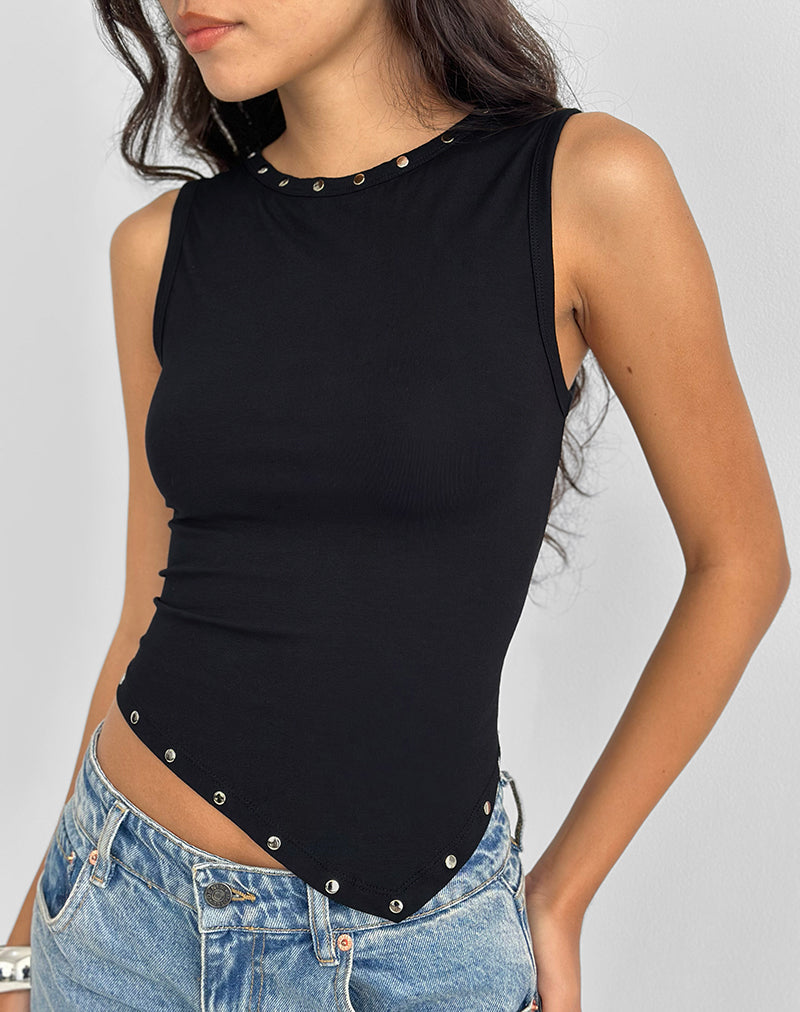 Immagine di Yetta Gilet con doppia borchia in nero