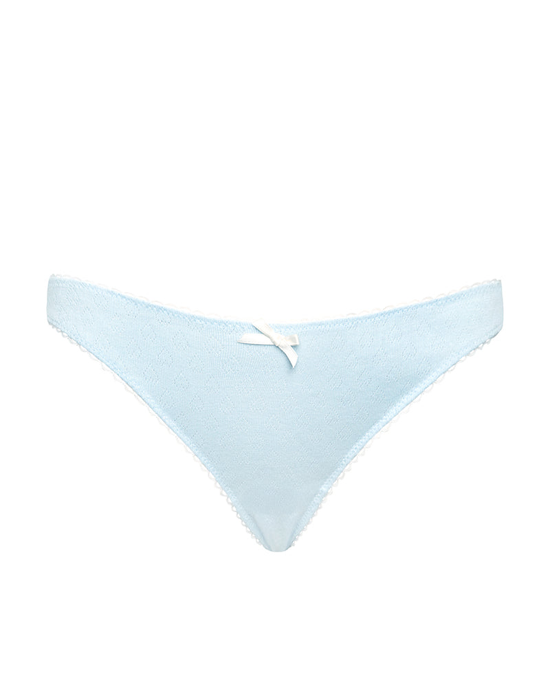 Immagine di Yinis Knicker in pointelle blu con fiocco
