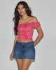 Immagine di Yokai Bardot Top in Retro Paisley Pink