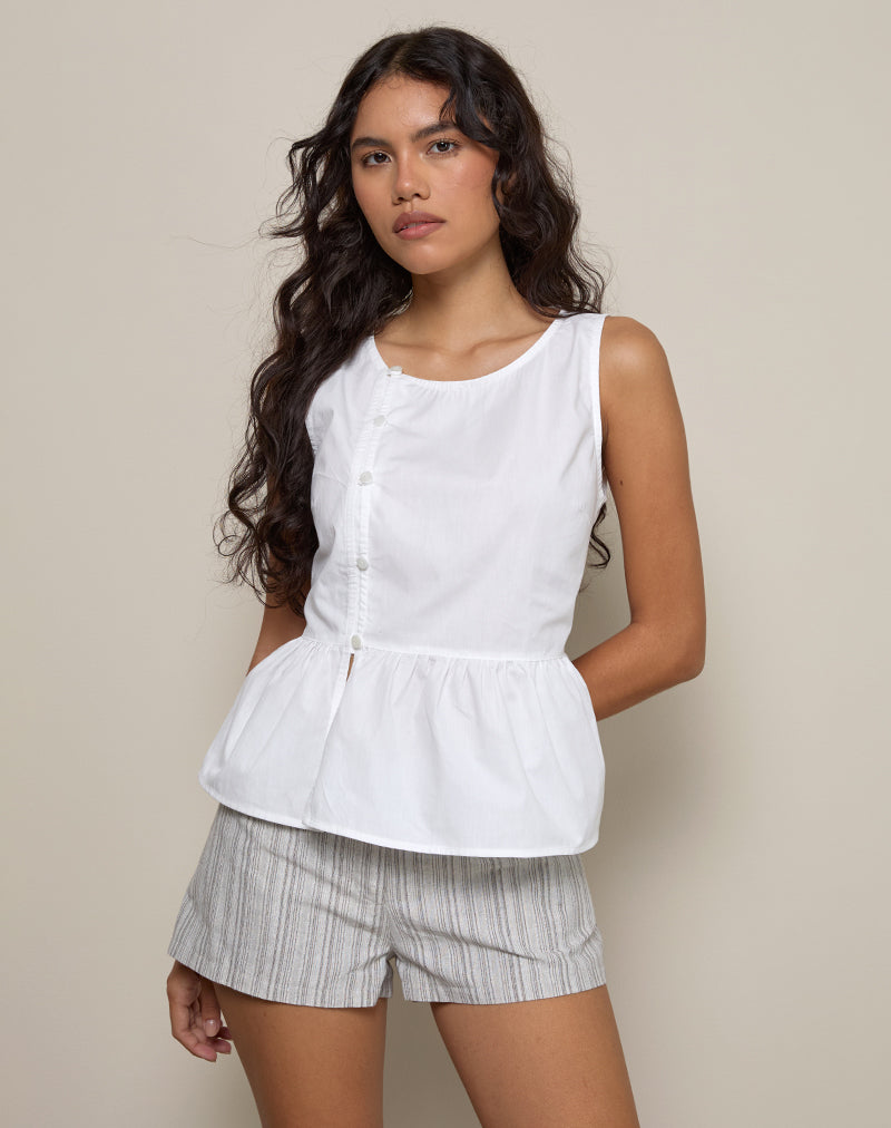 Camicetta Yoko in popeline bianco